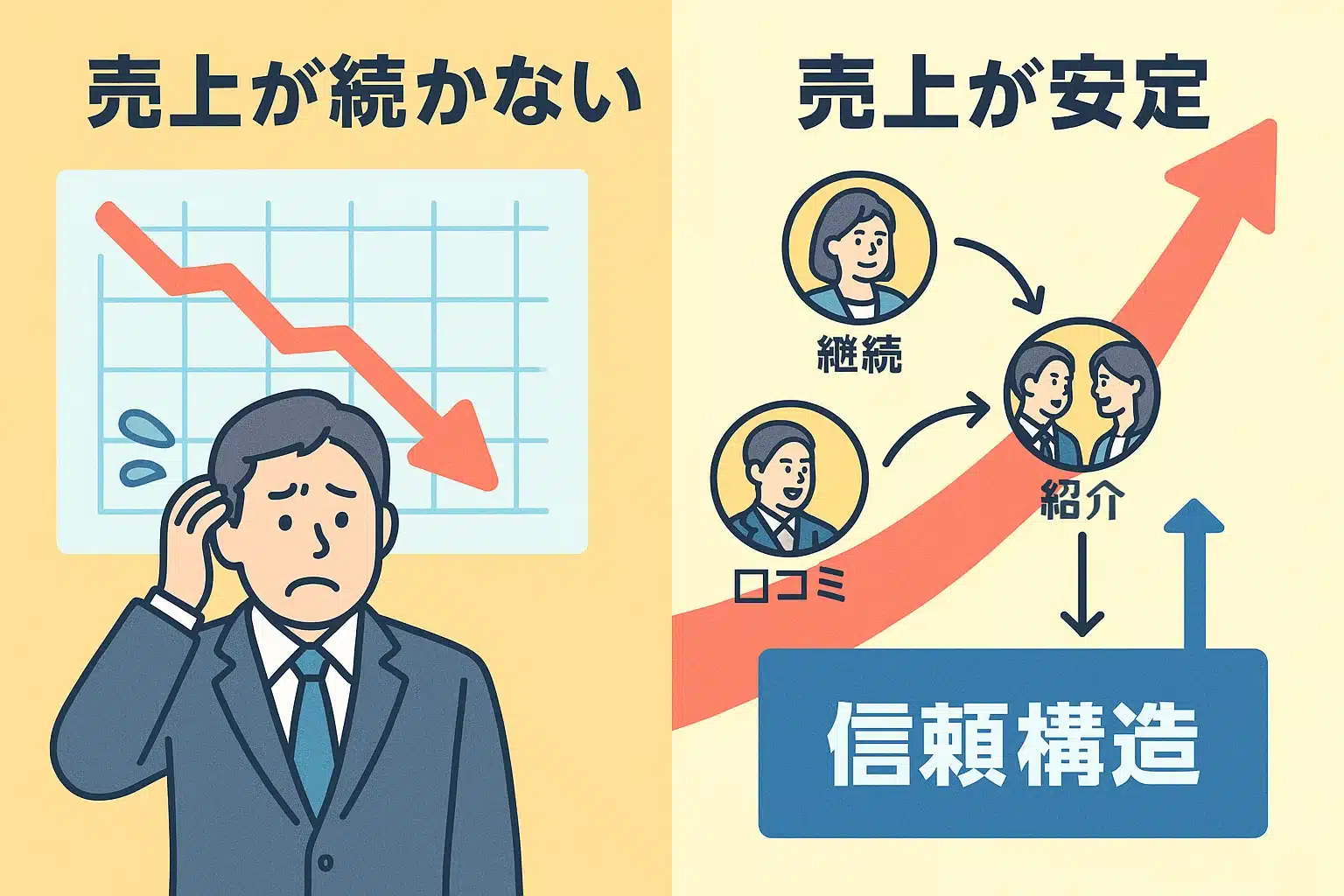 信頼が波及して売上が自走するビジネスの図