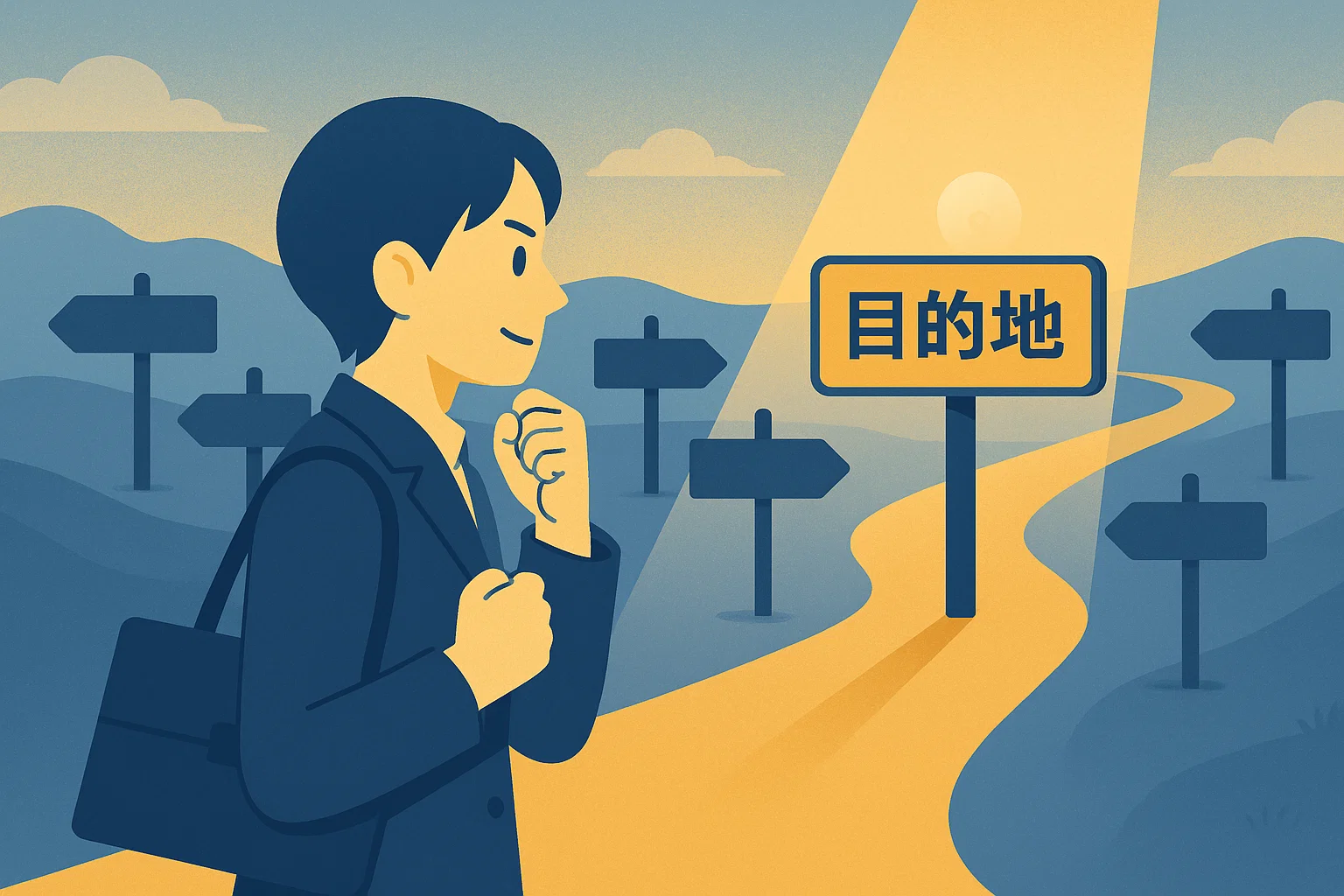 方向性(ゴールの明確化)の重要性示す図解